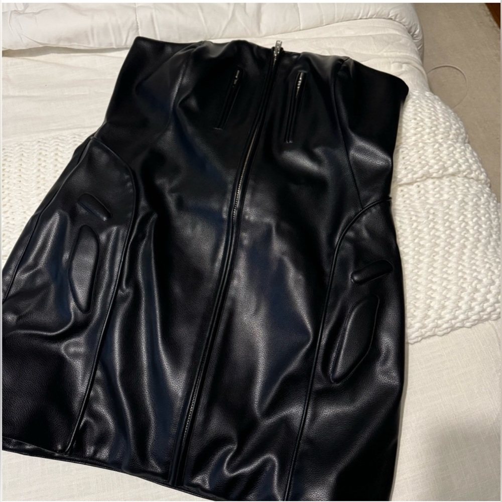 KHY Kylie Jenner faux leather dress